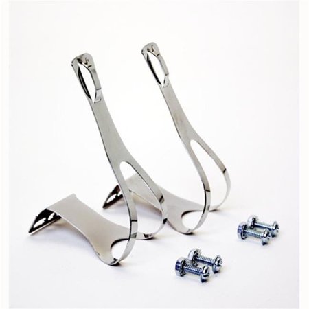 HANDS ON Bicycle Pedal Clips Chrome; 6 x 7 in. HA889216